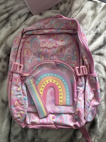 Smiggle pink rainbow back pack - rainbow,